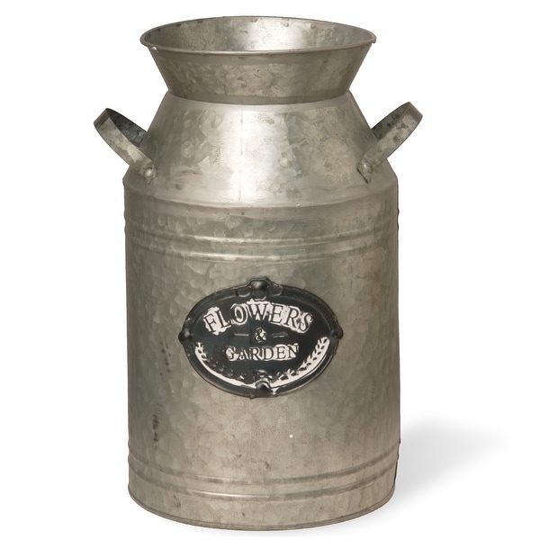 15" Garden Accents Antique Milk Can - Silver - N/A