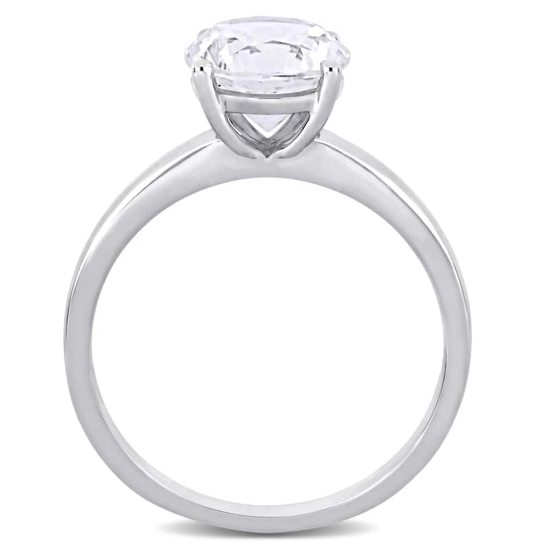 Miadora 10k White Gold Created White Sapphire Solitaire Engagement Ring