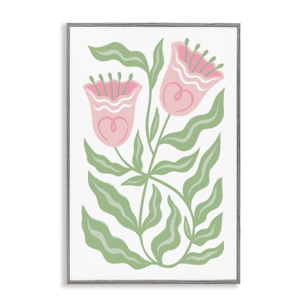 Stupell Pink Tulip Twin Blossoms Framed Giclee Art Design By Martina Pavlova