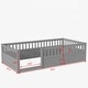 preview thumbnail 10 of 14, Twin Floor Bed Frame with Fence, Wood Kids Floor Beds Frame