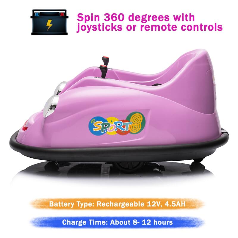 12V Kids Ride On Bumpin Bumper Car 360 Degree Spin