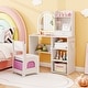 preview thumbnail 7 of 18, Gymax Kids Vanity Set Princess Girls Makeup Vanity Desk w/ 3-Color LED