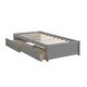 preview thumbnail 7 of 15, Twin Bed with 2 Drawers Solid Wood No Box Spring Needed Grey Platform Bed