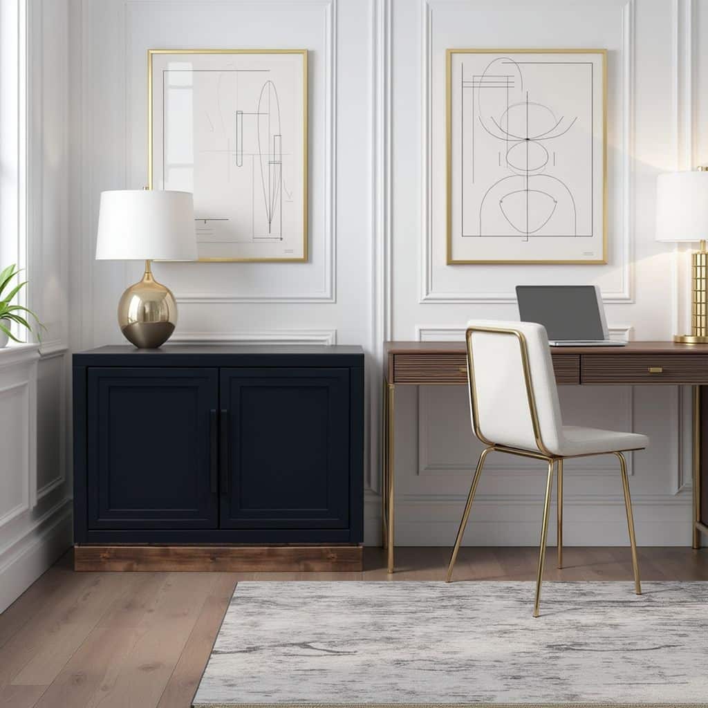 Bridgevine Home Nora Modular 2-Door Base Cabinet, No Assembly Required, Two-Tone Finish