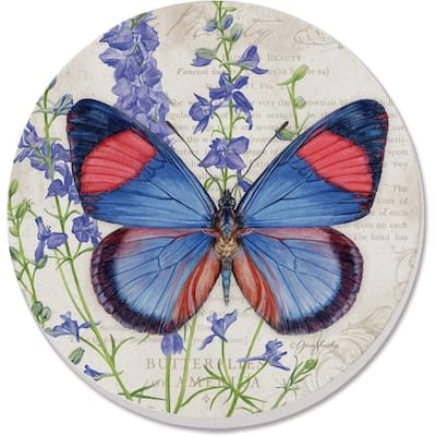 CounterArt Painted Beauty Absorbent Stone Tumbled Tile Coaster Set of 4 Made in The USA Protective Cork Backing