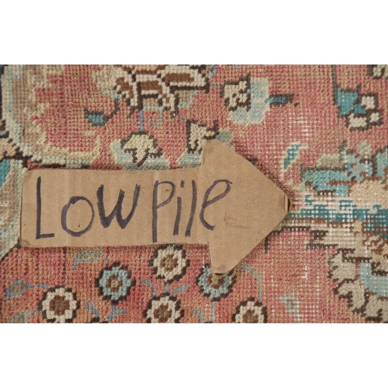 Hand Knotted Oriental 100% Wool Carpet Traditional Floral Pink Tabriz Area Rug - 12' 7'' X 9' 9''