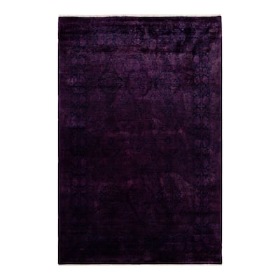 Contemporary Overdyed Wool Hand Knotted Area Rug - 6' 3" x 9' 0"