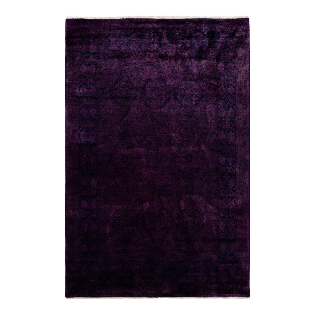 Contemporary Overdyed Wool Hand Knotted Area Rug - 6' 3" x 9' 0"