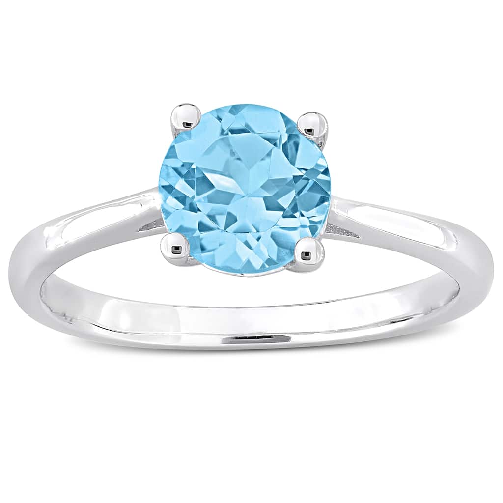 Miadora 1 3/5ct TGW Sky-Blue Topaz Solitaire Ring Sterling Silver