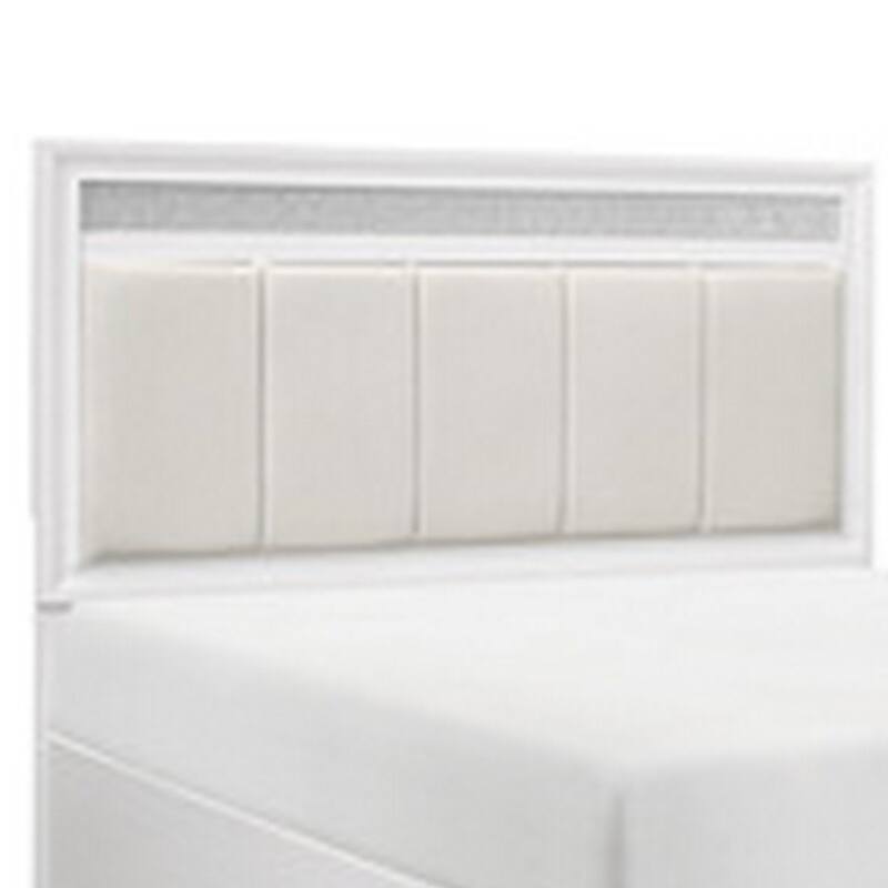 Ani Queen Platform Bed, Tufted Headboard, 2 Drawer Low Footboard, White