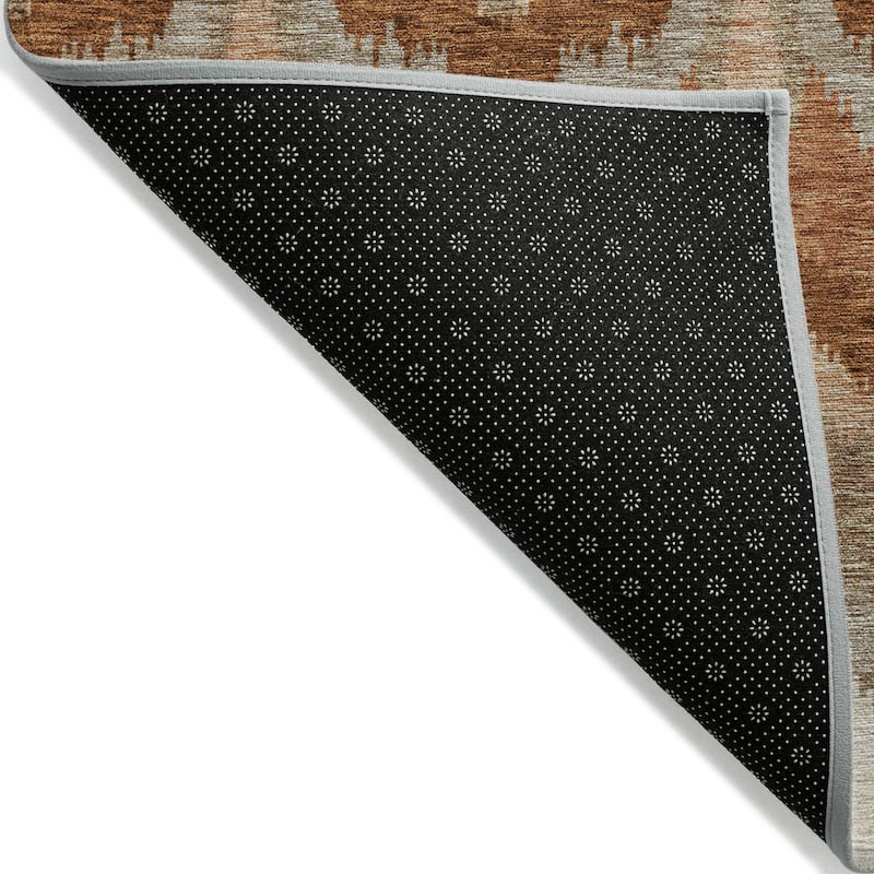 Machine Washable Indoor/ Outdoor Chantille Boho Ikat Rug