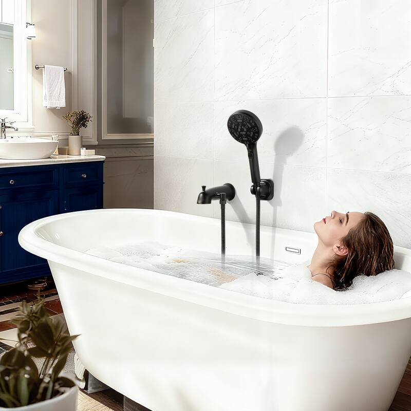 WOWOW Integrated Diverter Bathtub Spout with Handshower