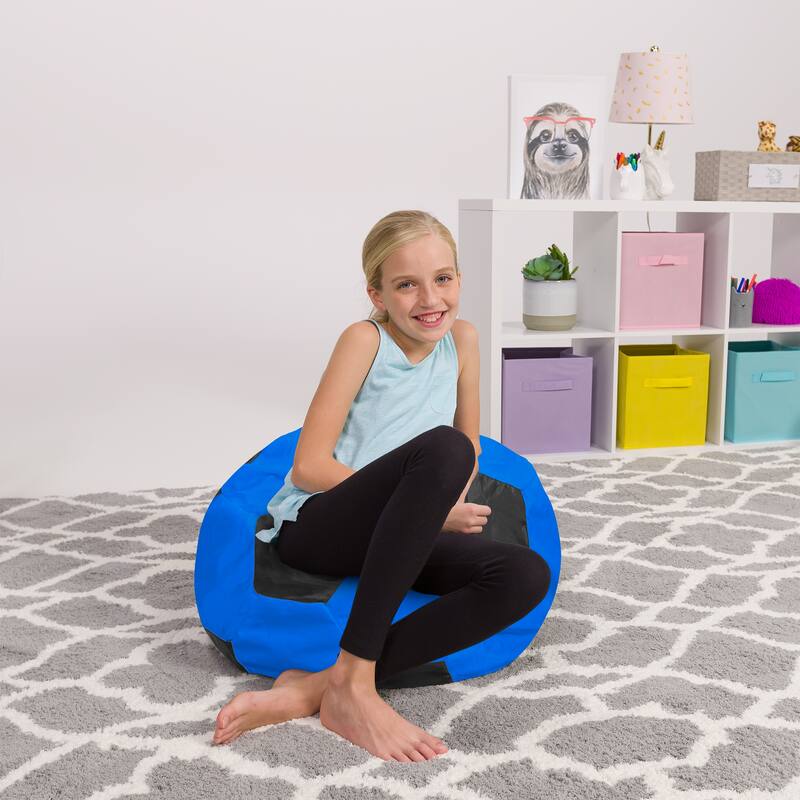 Kids Bean Bag Chair Cover Stuffed Animal Storage or Toy Organizer