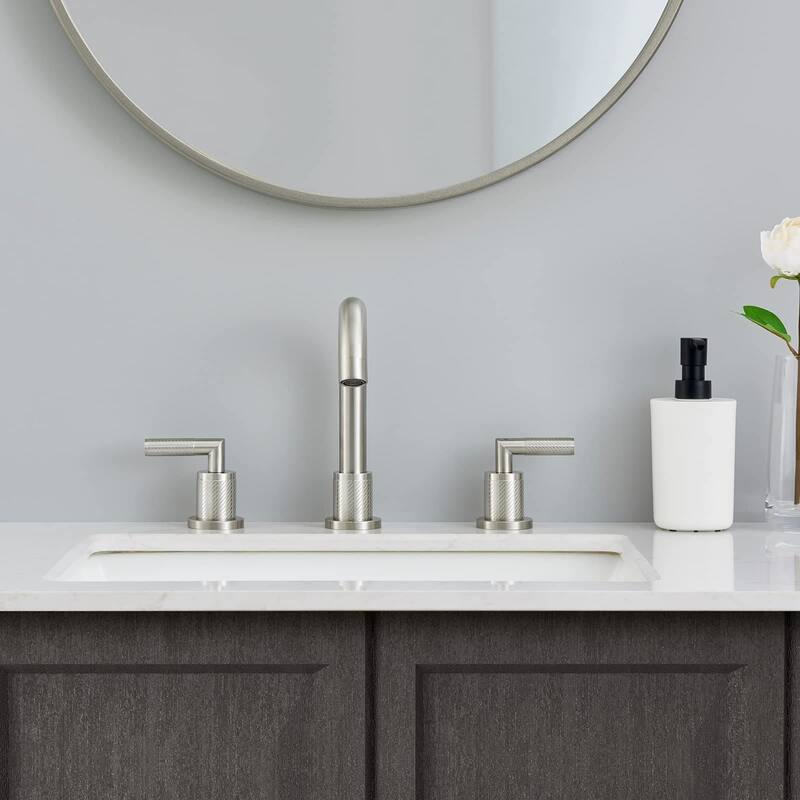 2 Handles Widespread Bathroom Sink Faucet 3 Holes Bathroom Faucet with Pop Up Drain Vanity Tap with CUPC Supply Hoses