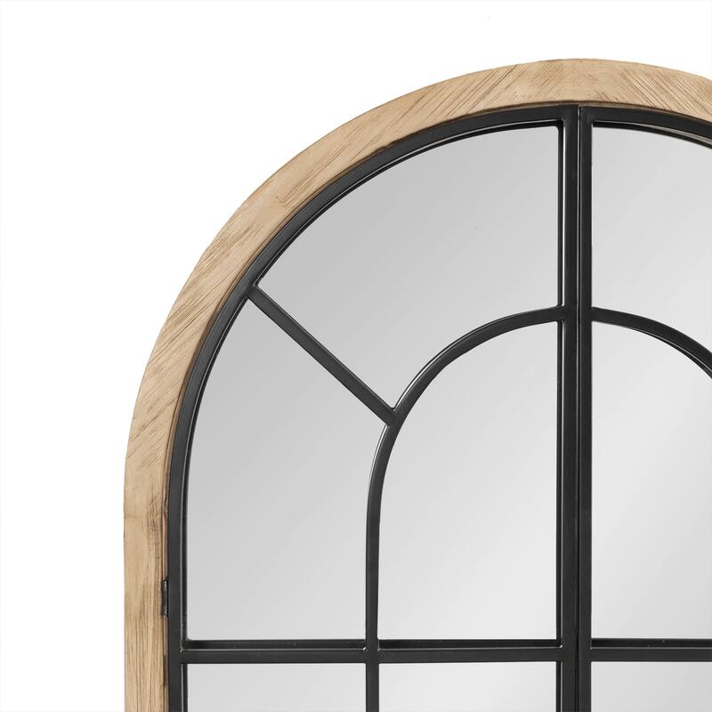 Kate and Laurel Boldmere Wood/Metal Arch Windowpane Mirror - 26x42