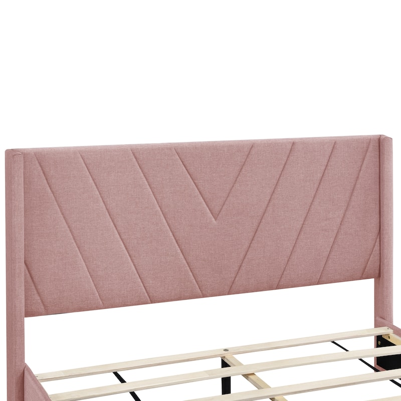 Storage Bed Upholstered Platform Bed with 3 Drawers
