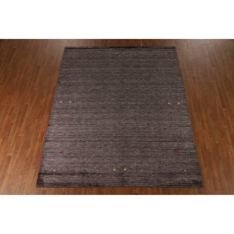 Hand Knotted Oriental 100% Wool Carpet Tribal Tribal Brown Gabbeh Area Rug - 9' 11'' X 8' 0''