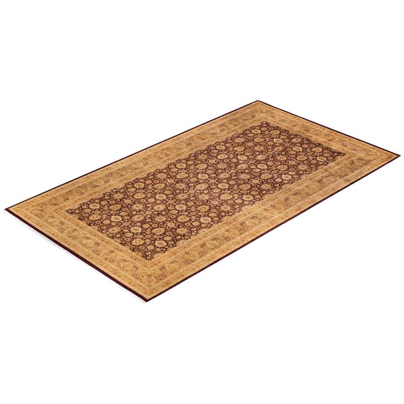 Overton Hand Knotted Wool Vintage Inspired Traditional Mogul Red Runner Rug