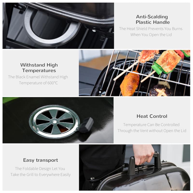 Portable Charcoal Grill Tabletop Small BBQ Grill