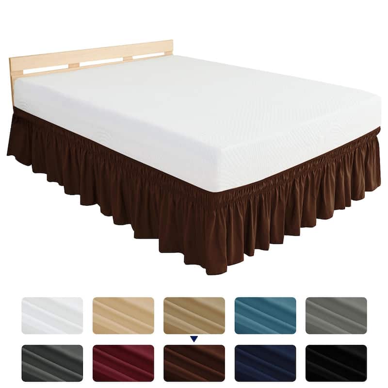 Subrtex Easy Fit 16-inch Drop Bed Skirts - Full - Chocolate