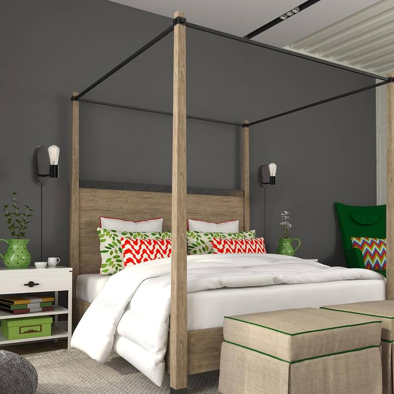 1-light wall sconce light matte black bedroom light metal mounting light