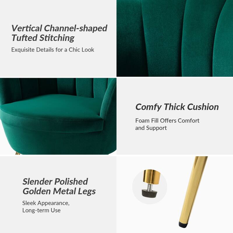 Xabier Cute Modern Upholstered Barrel Chair Accent Chair with Tufted Back Set of 2 by HULALA HOME