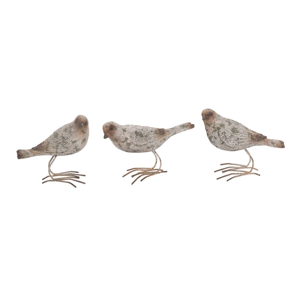 Transpac Resin Standing Bird Figurine Set of 3 Spring Home Decorations