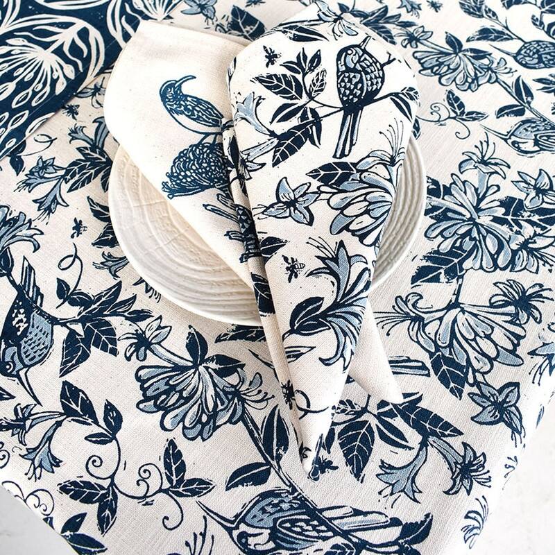 French Home Set of 4 Honeysuckle Napkins - Indigo