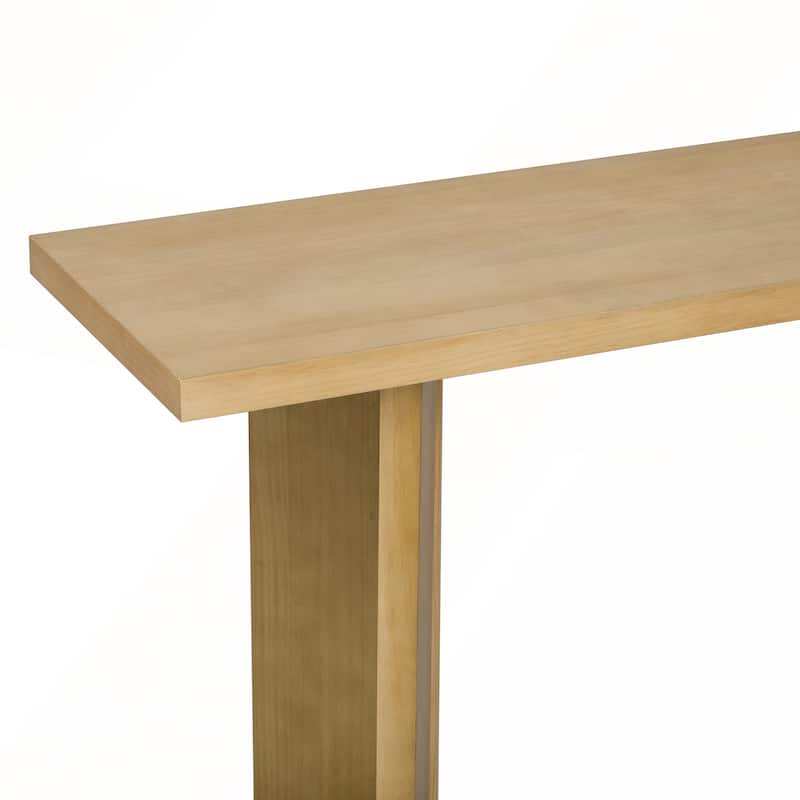 Stylish Console Table with Pine Veneer and Geometric Legs