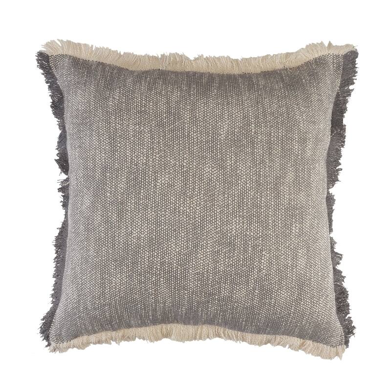 Sevita Two-Tone Cotton Fringe Throw Pillow
