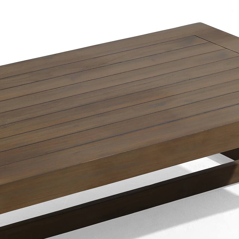 4 Set Outdoor Patio Teak Wood Club Chairs Loveseat with Coffee Table