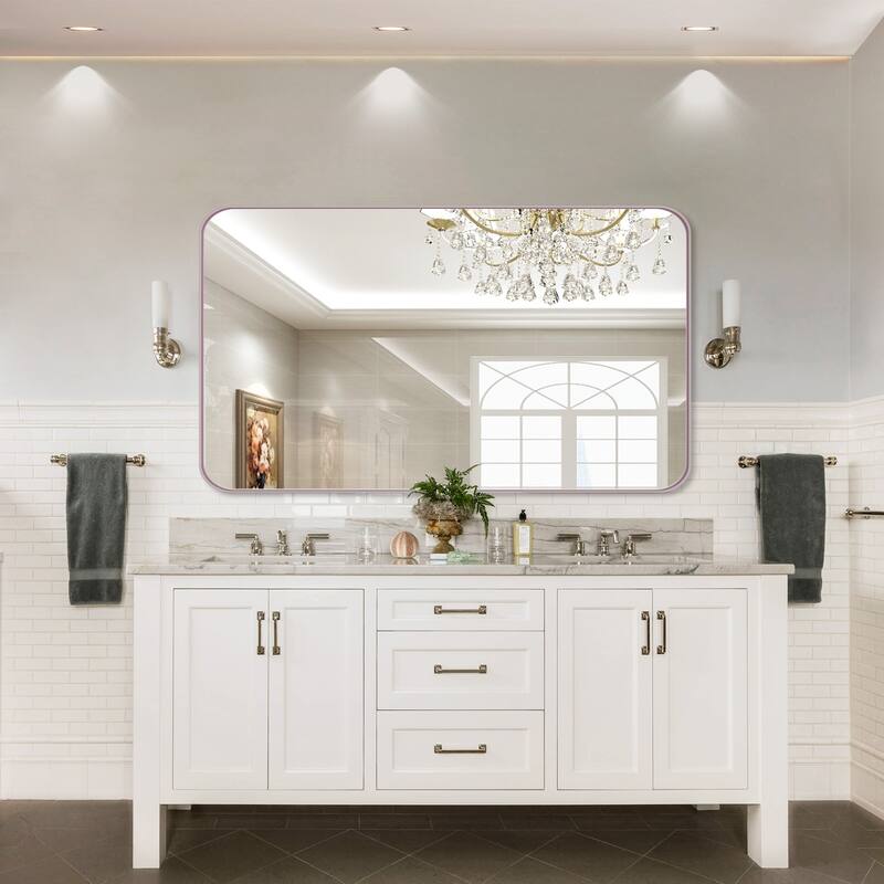 Rectangle Bathroom Mirror for Vanity Wall Mounted Vertical Horizontal Makeup Mirror