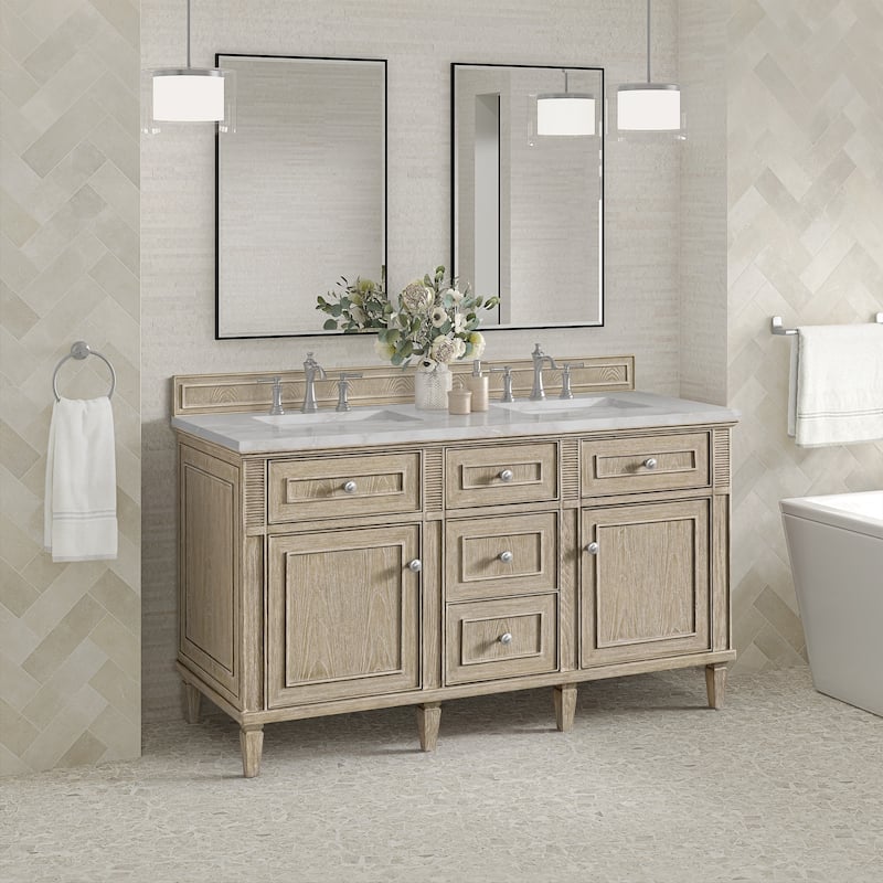 James Martin Vanities 424-V60D-3VSL Lorelai 60" Double Basin Wood
