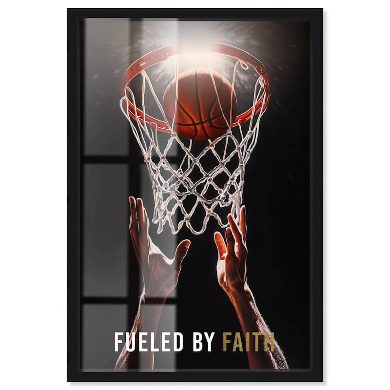 Fueled by Faith Basketball Shadowbox by Art Remedy - Black - 24" x 36"