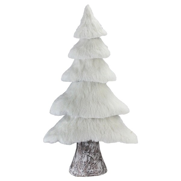 17 25 Small Rustic Birch Wood Tree With Faux Snow Canopy Christmas Decoration
