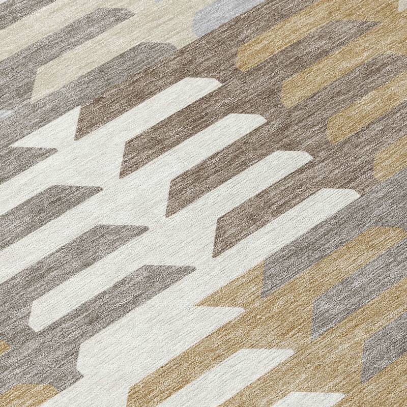 Machine Washable Indoor/ Outdoor Modern Stacks Chantille Rug