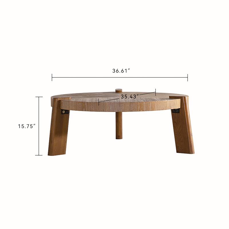 Three Legs Wood Round Coffee Table