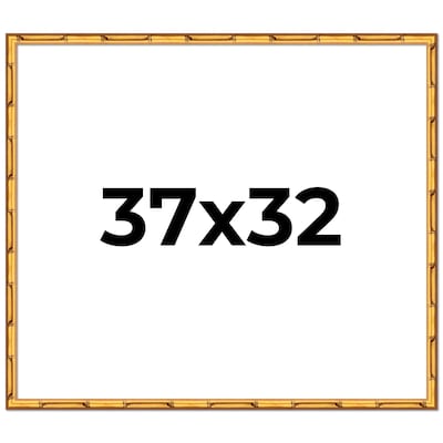 37x32 Frame Gold Bamboo Picture Frame Modern Photo Frame Includes UV Acrylic Shatter Guard Front Acid Free Foam Backing Board