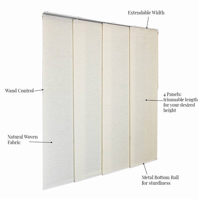 CHICOLOGY Adjustable Sliding Panels, 4-Rail Track, Vertical Blinds, Pation Door Curtain, Room Divider