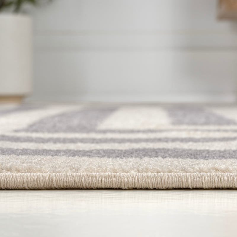 JONATHAN Y Olivier Modern Classic Mitre Stripe Brown/Ivory Rug