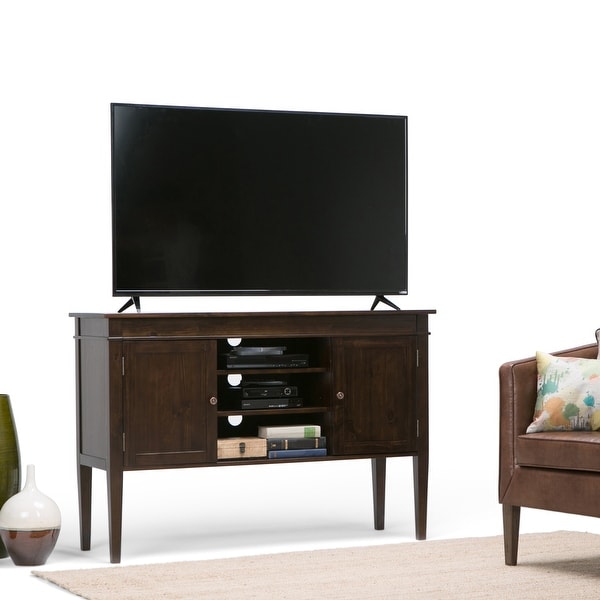 WYNDENHALL Sterling SOLID WOOD 54 inch Wide Transitional TV Media
