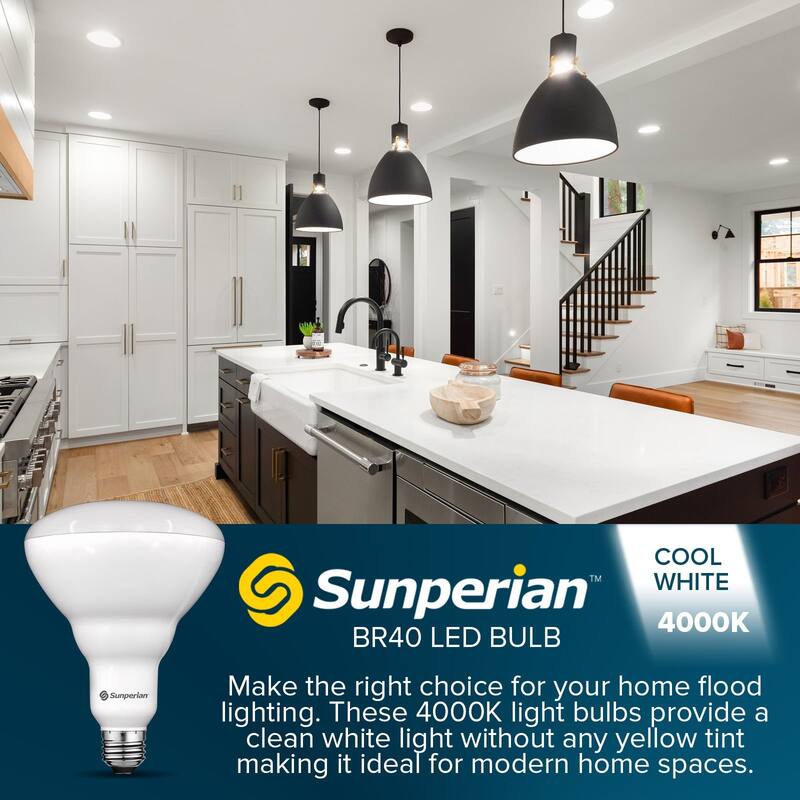 Sunperian 12 Pack BR40 LED Light Bulbs Dimmable Flood Light Bulbs