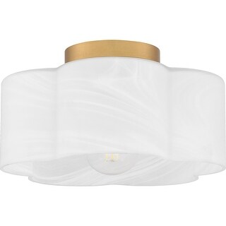 Lilly 1-Light Brushed Weathered Brass Semi-Flush Mount
