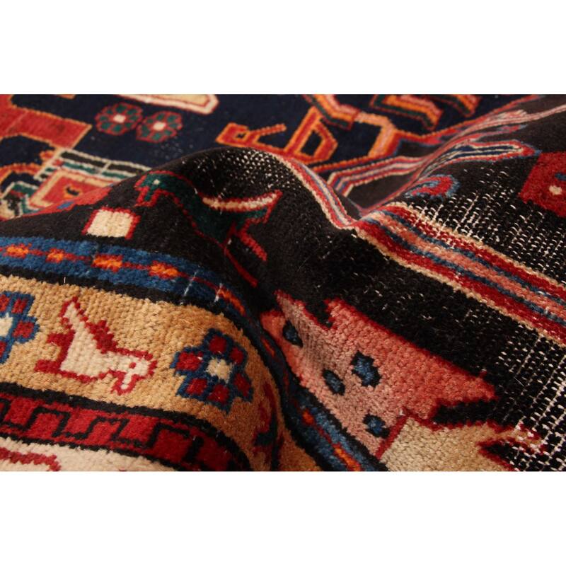 ECARPETGALLERY Hand-knotted Anatolian Vintage Black, Dark Navy Wool Rug - 5'1 x 9'0