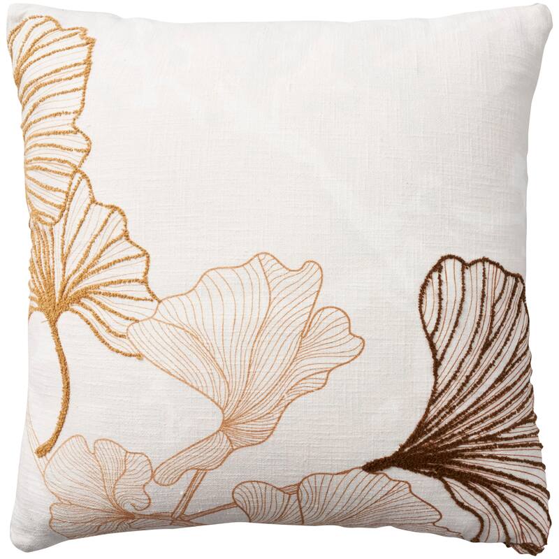 Mina Victory Lifestyle Floral Throw Pillow - Brown - 18" x 18"