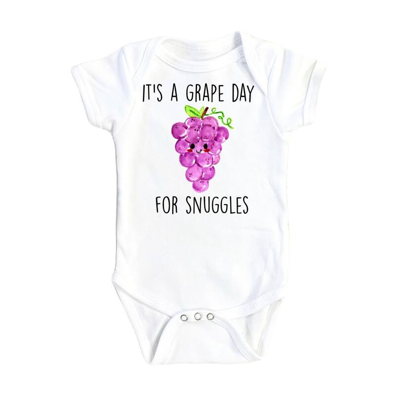 Grape Snuggles - Baby Boy Girl Clothes Infant Bodysuit Funny Cute Newborn - White - Newborn