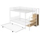 preview thumbnail 30 of 30, Versatile Design Twin over Full Metal Bunk Bed with Trundle and Lateral Storage Practical Step Ladder and Built-in Wardrobe