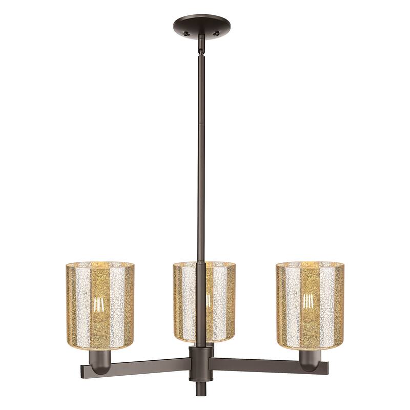 Innovations Lighting Endless Possibilities Arcadia - Cobbleskill - 3 Light 27" Stem Hung Chandelier - Mercury/Oil Rubbed Bronze