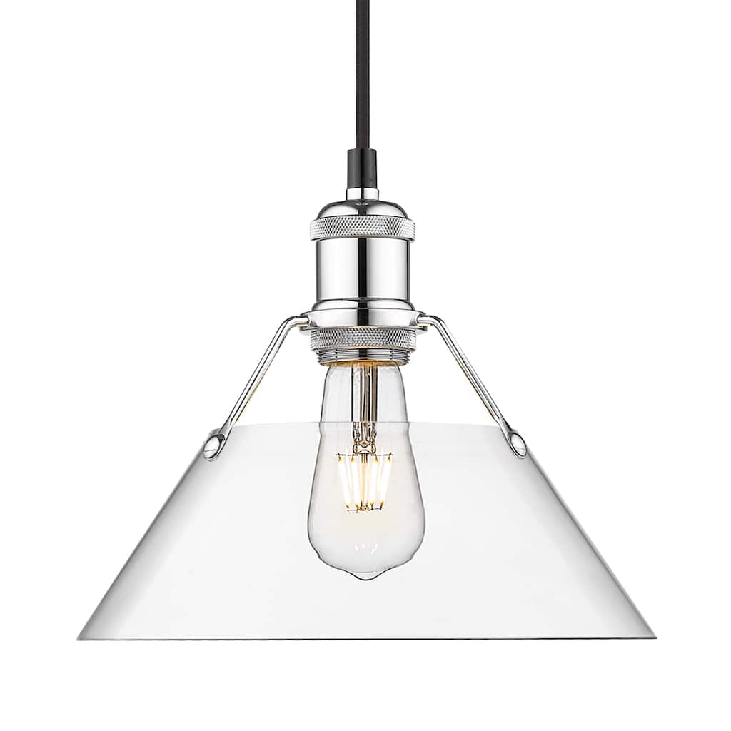 Yep by Golden Lighting Orwell 1-light 10in Pendant in Chrome and Clear Glass - Silver