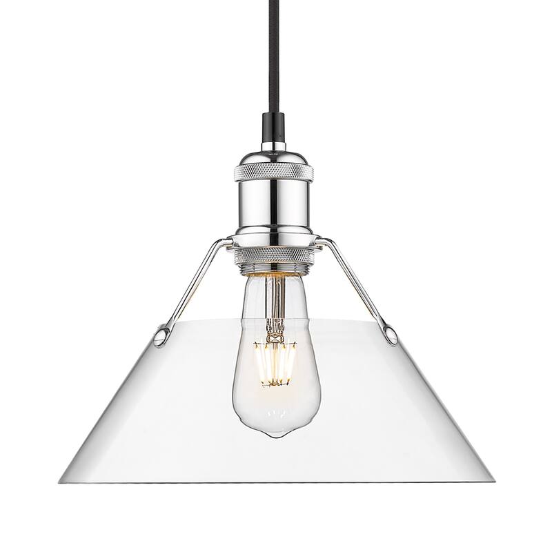 Yep by Golden Lighting Orwell 1-light 10in Pendant in Chrome and Clear Glass - Silver